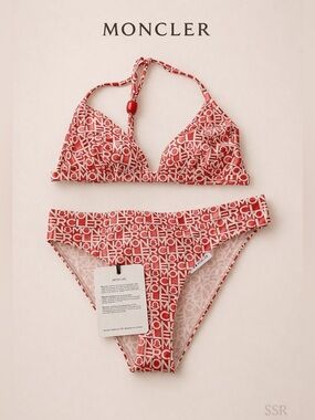 Moncler Womens Logo Printed Bikini